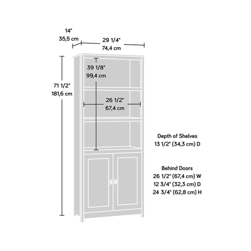 (Set of 2) Cottage Style 3 Shelf Bookcase in Soft White