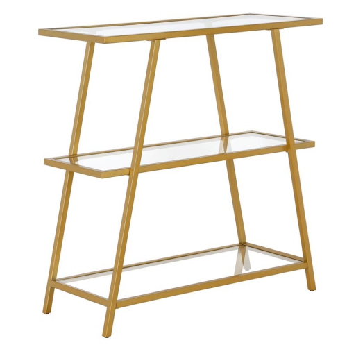Henn&Hart 36 in. Brass Metal Bookcase