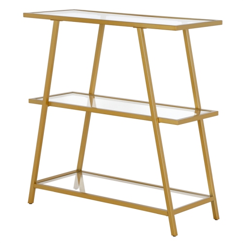 Henn&Hart 36 in. Brass Metal Bookcase