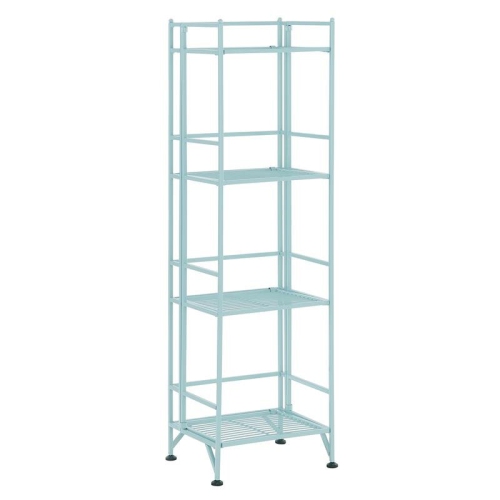 Convenience Concepts Xtra Storage Four-Tier Folding Shelf with Green Metal Frame