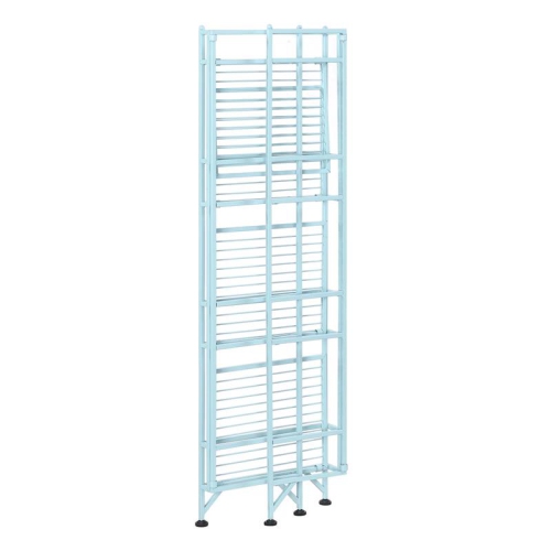Convenience Concepts Xtra Storage Four-Tier Folding Shelf with Green Metal Frame