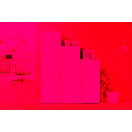 Hodedah 4 Shelf 4 Door Multi-Purpose Wooden Bookcase in White Finish