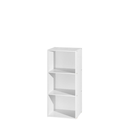 HODEDAH  Three Shelf Versatil Wooden Bookcase In Finish In White