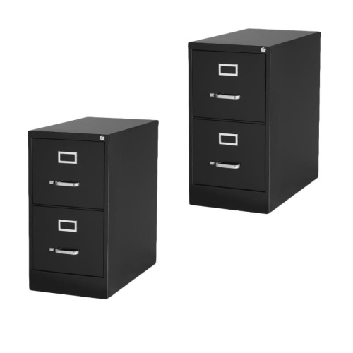 HIRSH INDUSTRIES LLC  Value Pack (Set Of 2) 25" Deep 2 Drawer Letter File Cabinet In In Black