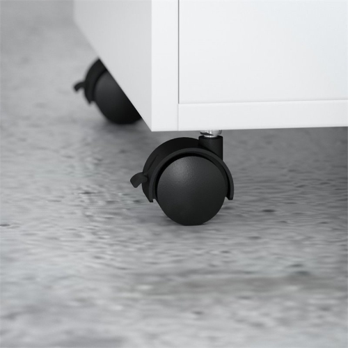 Scranton & Co Furniture 3 Drawer Mobile File Cabinet in Pure White