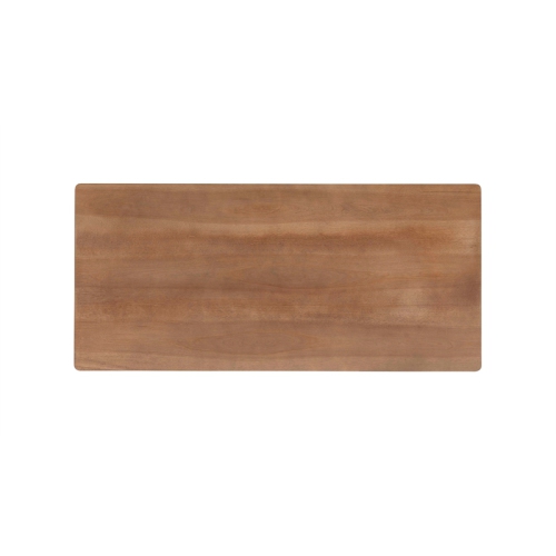 Linon Luca Rattan Wood Desk with Drawers in Natural