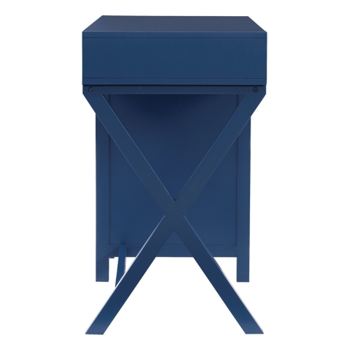 Linon Peggy Side Storage Wood Desk in Navy Blue