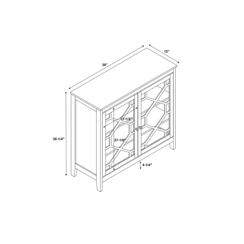 Linon Betty Wood Large Accent Cabinet in White