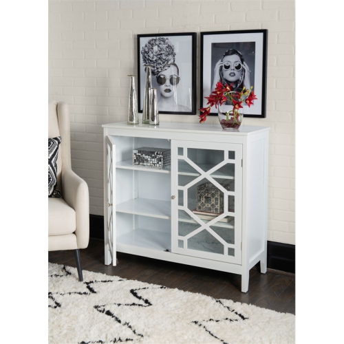 Linon Betty Wood Large Accent Cabinet in White