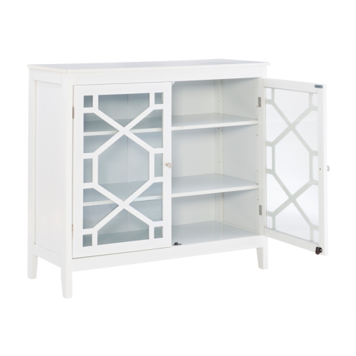 Linon Betty Wood Large Accent Cabinet in White