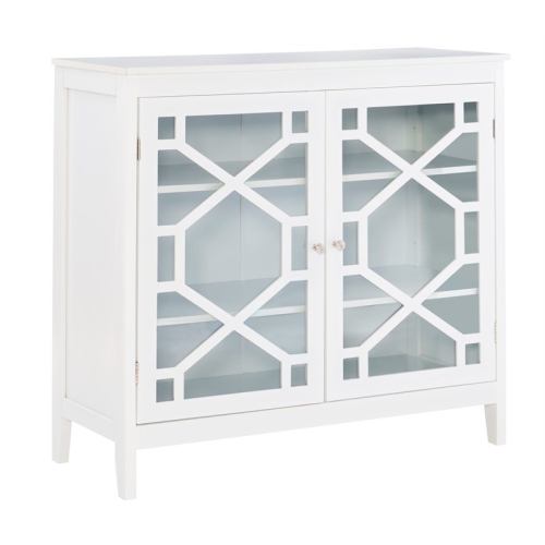 Linon Betty Wood Large Accent Cabinet in White