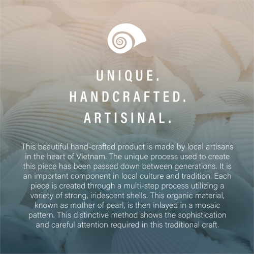 Linon Maui Wood Capiz Mosaic Coffee Table in Gold