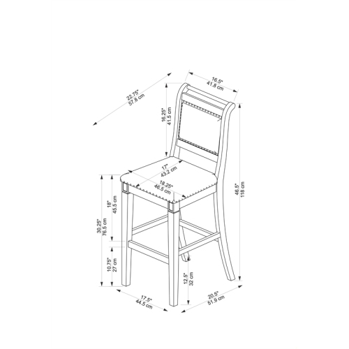 Linon Kendall Wood 30" Bar Stool in Rustic Brown