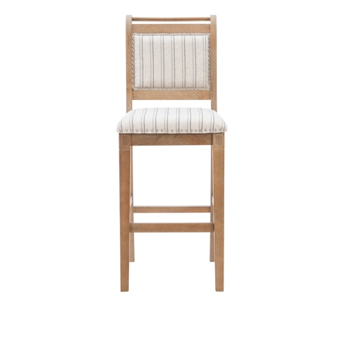 Linon Kendall Wood 30" Bar Stool in Rustic Brown