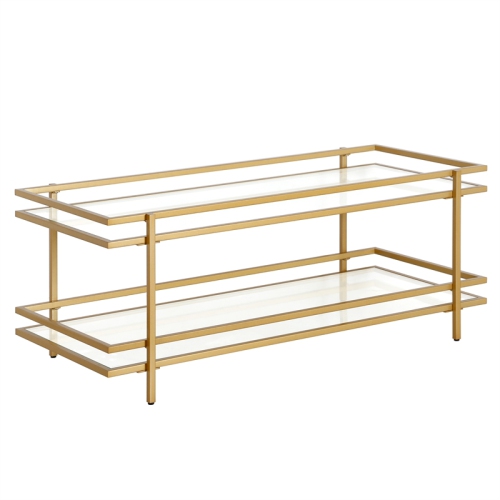 HENN&HART  45 In. Brass Finish Coffee Table