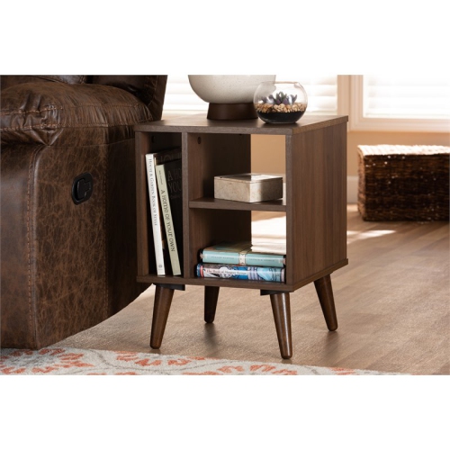 Bowery Hill Brown Finished Wood End Table