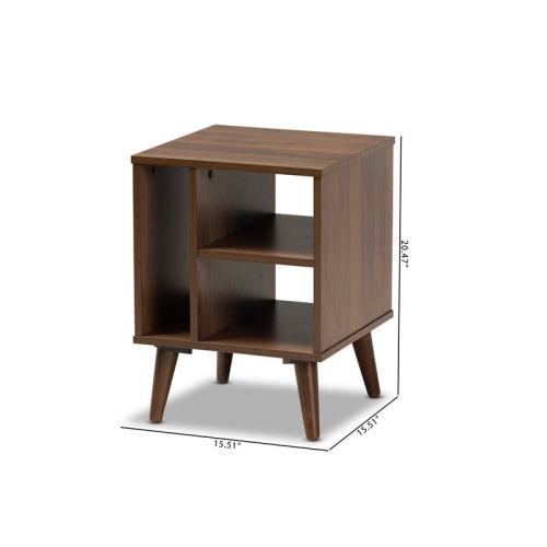 Bowery Hill Brown Finished Wood End Table