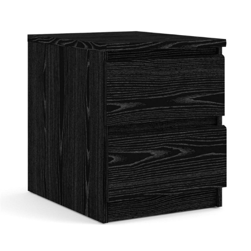 Tvilum Canada 2 Piece Bedroom Set with Two 2 Drawer Nightstands in Black Wood