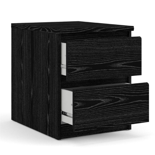 Tvilum Canada 2 Piece Bedroom Set with Two 2 Drawer Nightstands in Black Wood