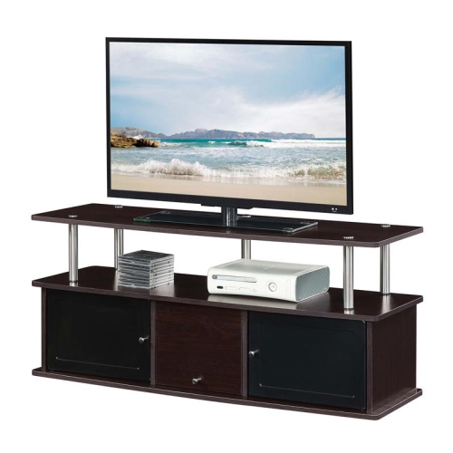 Designs2Go TV Stand with Three Storage and Shelf in Espresso