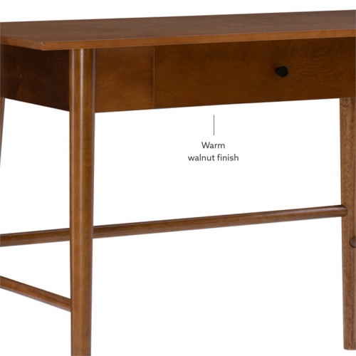 Linon Samantha Wood One Drawer Desk in Brown