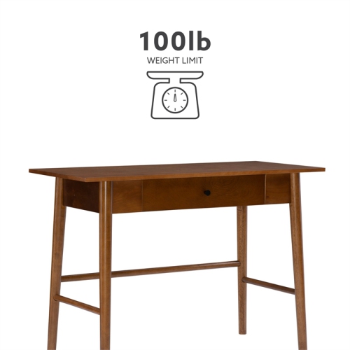 Linon Samantha Wood One Drawer Desk in Brown