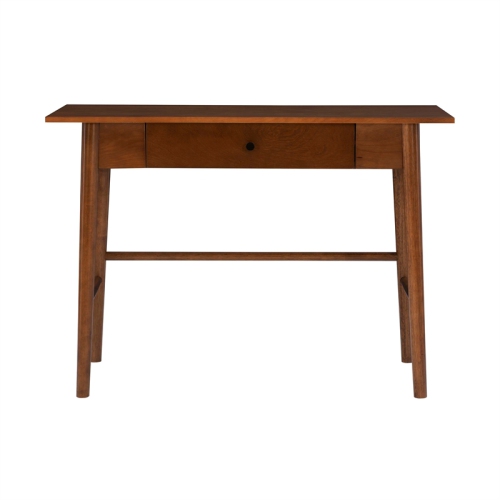 Linon Samantha Wood One Drawer Desk in Brown