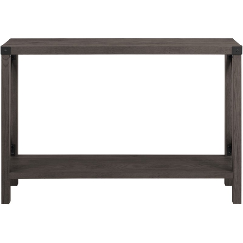 WALKER Farmhouse Metal-X Entry Table With Lower Shelf In Sable