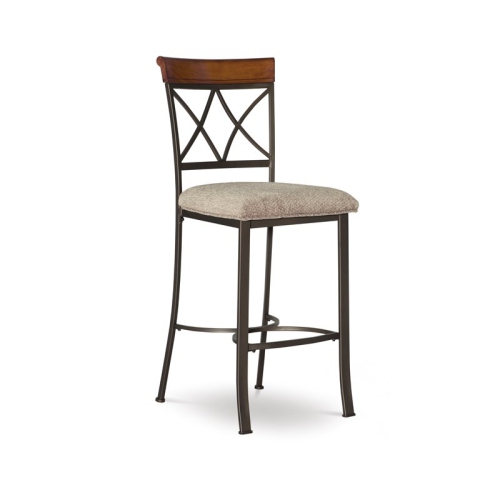Pemberly Row Traditional 29" Metal Bar Stool in Pewter