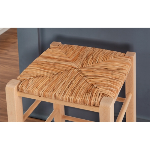 Linon Easton Backless Set of Two Wood 24.4" Counter Stools in Natural