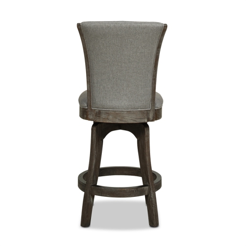 Henry 27" Armless Swivel Counter Height Bar Stool Dark Heathered Grey Linen