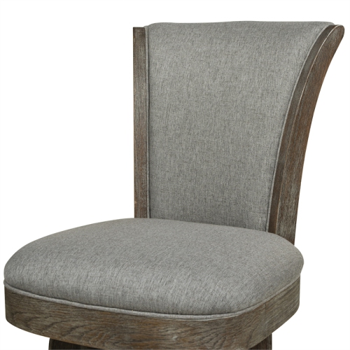 Henry 27" Armless Swivel Counter Height Bar Stool Dark Heathered Grey Linen