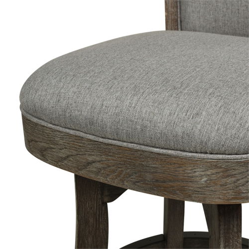 Henry 27" Armless Swivel Counter Height Bar Stool Dark Heathered Grey Linen