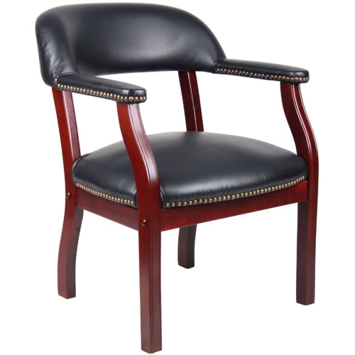 SCRANTON & CO  Faux Leather Executive Guest Chair In In Black