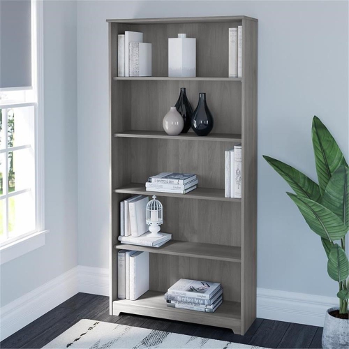 Cabot 5 Shelf Tall Bookcase in Modern Gray - Engineered Wood