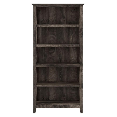 Key West Tall 5 Shelf Bookcase in Dark Gray Hickory - Engineered Wood