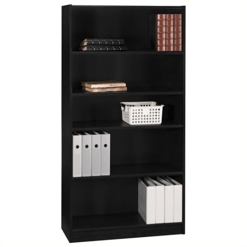 BOWERY HILL  Furniture 5 Shelf Bookcase In Classic In Black