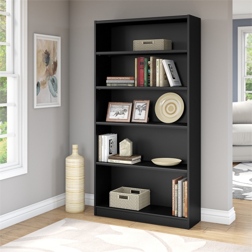 Bowery Hill Furniture 5 Shelf Bookcase in Classic Black
