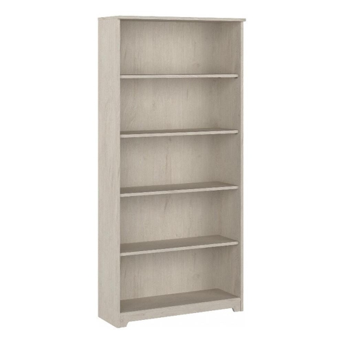 Cabot 5 Shelf Tall Bookcase in Linen White Oak - Engineered Wood