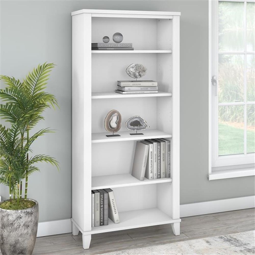 Bush Business Furniture Somerset 5 Shelf Bookcase in White - Engineered Wood