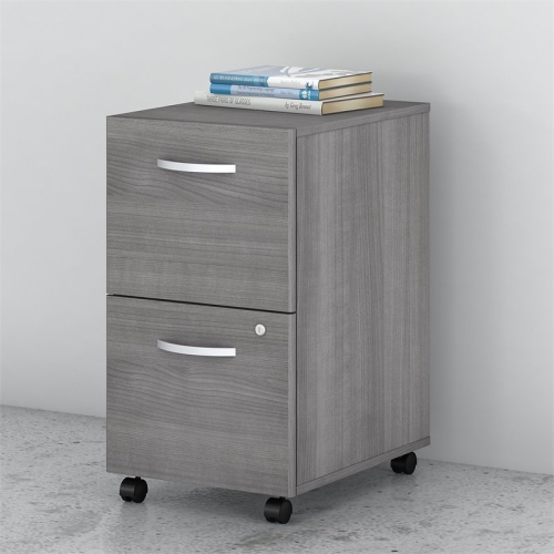 Studio C 2 Drawer Mobile File Cabinet in Platinum Gray - Engineered Wood