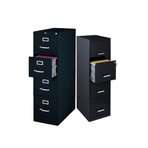 Set of 2 Value Pack Four Drawer Filing Cabinet in Black