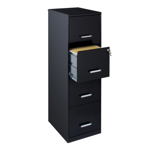 Set of 2 Value Pack Four Drawer Filing Cabinet in Black