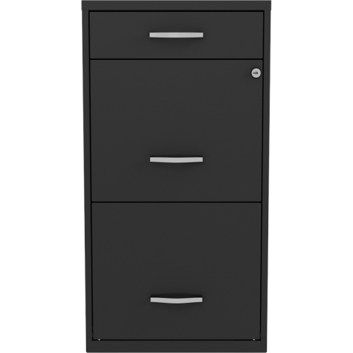 Space Solutions 18in Deep 3 Drawer Metal Organizer File Cabinet Black