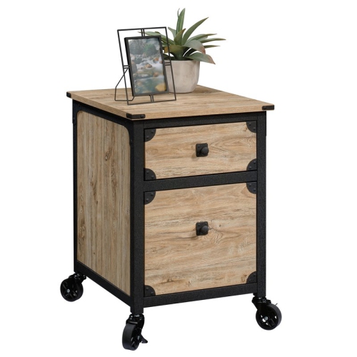 Sauder Steel River 2-Drawer Mobile File Cabinet in Milled Mesquite Beige