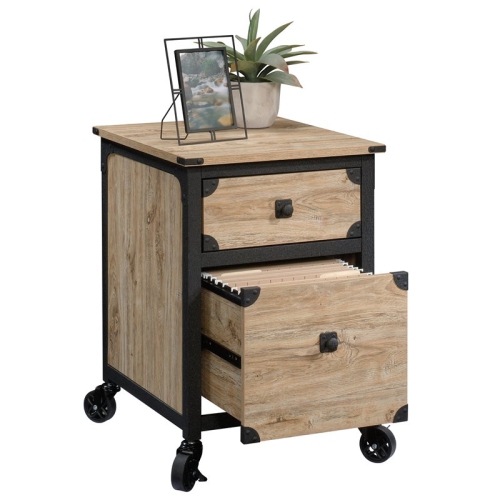Sauder Steel River 2-Drawer Mobile File Cabinet in Milled Mesquite Beige