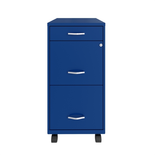 HIRSH INDUSTRIES LLC  Space Solutions 18In Deep 3 Drawer Mobile Metal File Cabinet Classic In Blue Love it
