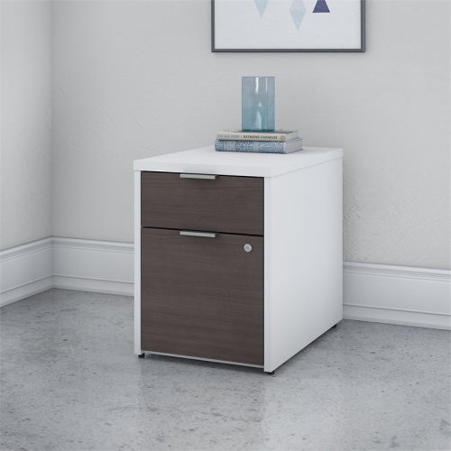 Jamestown 2 Drawer File Cabinet in White and Storm Gray - Engineered Wood