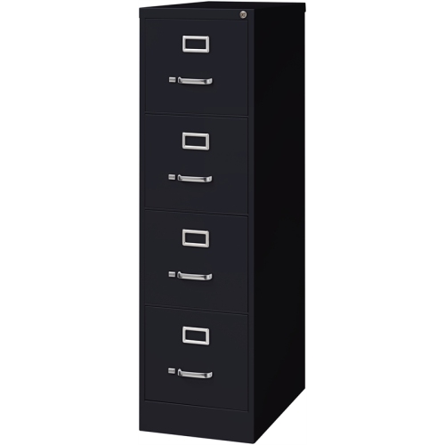 Hirsh 25-in Deep Metal 4 Drawer Letter Width Vertical File Cabinet Black