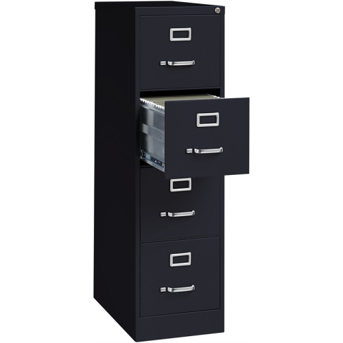 Hirsh 25-in Deep Metal 4 Drawer Letter Width Vertical File Cabinet Black